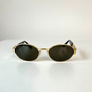 Vintage Versace Oval Sunglasses in Gold